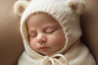 Sleeping newborn boy in the first days of life sleeping portrait photo. AI generated Image by rawpixel.