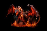 Dragon full body dragon fire darkness. AI generated Image by rawpixel.