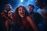 Partying nightclub laughing adult. AI generated Image by rawpixel.