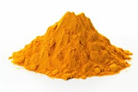 Turmeric powder white background ingredient freshness. AI generated Image by rawpixel.