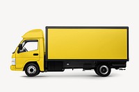 Yellow delivery truck, freight transportation