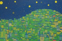 Night sky painting outdoors green. AI generated Image by rawpixel.
