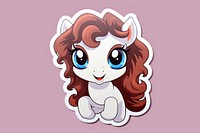 Pony cartoon sticker cute. AI generated Image by rawpixel.