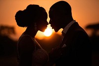 African wedding sky silhouette. AI generated Image by rawpixel.