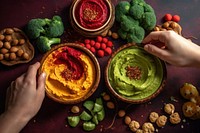Hummus food vegetable guacamole. AI generated Image by rawpixel.