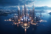 City architecture skyscraper cityscape. AI generated Image by rawpixel.