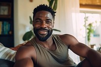 Black man adult bodybuilding barechested. AI generated Image by rawpixel.