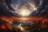 The beginning God landscape panoramic nature. AI generated Image by rawpixel.