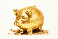 Piggy bank mammal animal gold. AI generated Image by rawpixel.