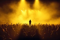 Concert crowd concert silhouette yellow. AI generated Image by rawpixel.