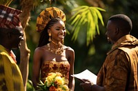 African woman wedding married jewelry. AI generated Image by rawpixel.