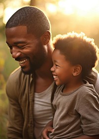 Black father outdoors portrait adult. AI generated Image by rawpixel.
