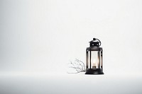 Minimal lantern white lamp illuminated. AI generated Image by rawpixel.