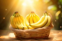 Banan busket banana fruit plant. AI generated Image by rawpixel.