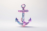 Crystal holographic anchor white background electronics watercraft. AI generated Image by rawpixel.