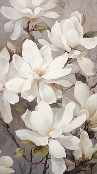 White flowers blossom plant petal. AI generated Image by rawpixel.