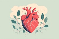 Heart insurance cartoon drawing illustrated. AI generated Image by rawpixel.