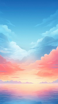 Blue sky with sunset backgrounds outdoors horizon. AI generated Image by rawpixel.