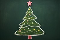 Christmas tree blackboard chalk green. AI generated Image by rawpixel.