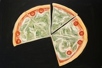 Pizza green food vegetable. AI generated Image by rawpixel.