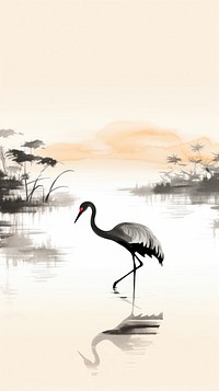 Flamingo on the lake nad mountain animal bird ciconiiformes. AI generated Image by rawpixel.