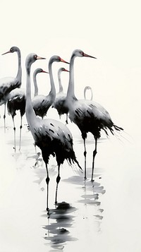 Flock of flamingos animal bird ciconiiformes