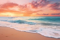 Beach seascape horizon sky landscape panoramic. AI generated Image by rawpixel.