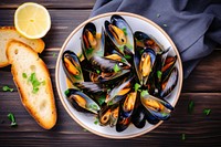 Seafood parsley mussel plate. AI generated Image by rawpixel.