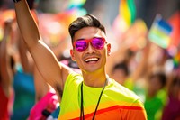 Taiwanese male portrait parade pride. AI generated Image by rawpixel.
