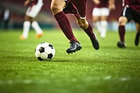 Football players playing on the football field sports soccer football player. AI generated Image by rawpixel.