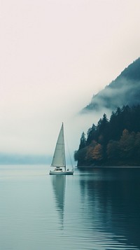 Lake and sailboat watercraft outdoors vehicle. 