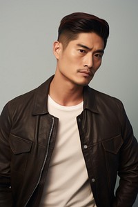 Taiwanese man portrait jacket adult. AI generated Image by rawpixel.