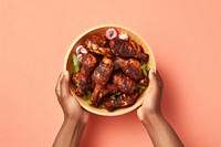 BBQ dish meat food bowl. AI generated Image by rawpixel.