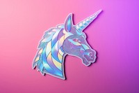 Unicorn head animal purple art. AI generated Image by rawpixel.