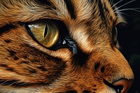 Close up cat eye animal mammal tiger. AI generated Image by rawpixel.