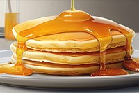 Close up pan cake with honey pancake dessert food. AI generated Image by rawpixel.