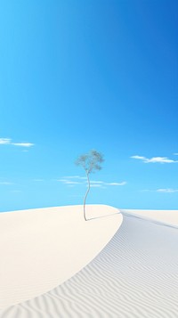A white sand dune with a small plant sky outdoors horizon. AI generated Image by rawpixel.