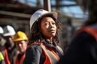African American women Architect hardhat helmet worker. AI generated Image by rawpixel.