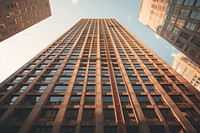 Retro tall skyscarper office building city architecture landmark. AI generated Image by rawpixel.