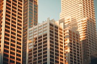 Retro tall skyscraper office buildings city architecture cityscape. AI generated Image by rawpixel.
