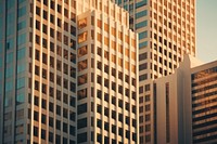 Retro tall skyscraper office buildings city architecture metropolis. AI generated Image by rawpixel.