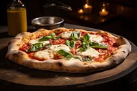 Neapolitan pizza food mozzarella restaurant. AI generated Image by rawpixel.