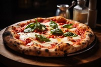 Neapolitan pizza food mozzarella restaurant. AI generated Image by rawpixel.