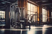 Empty Modern Gym Room gym equipment fitness. AI generated Image by rawpixel.