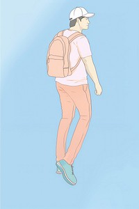 Cartoon footwear backpack drawing. AI generated Image by rawpixel.