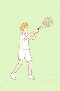 Man playing tennis cartoon sports racket. AI generated Image by rawpixel.