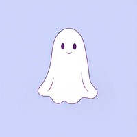Simple ghost smiling cartoon line representation. AI generated Image by rawpixel.