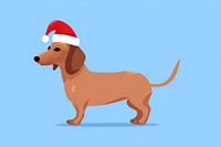 Dachshund wearing santa hat cartoon mammal animal. AI generated Image by rawpixel.