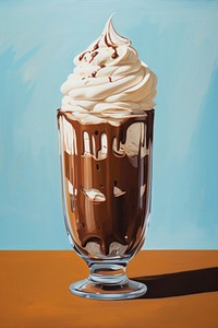 Glass of iced chocolate with cream dessert sundae food. AI generated Image by rawpixel.