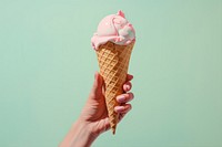 Hand holding ice cream cone dessert food freshness. AI generated Image by rawpixel.